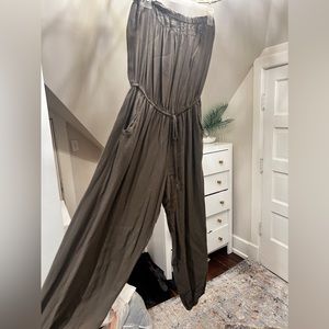 Army Green strapless jumpsuit